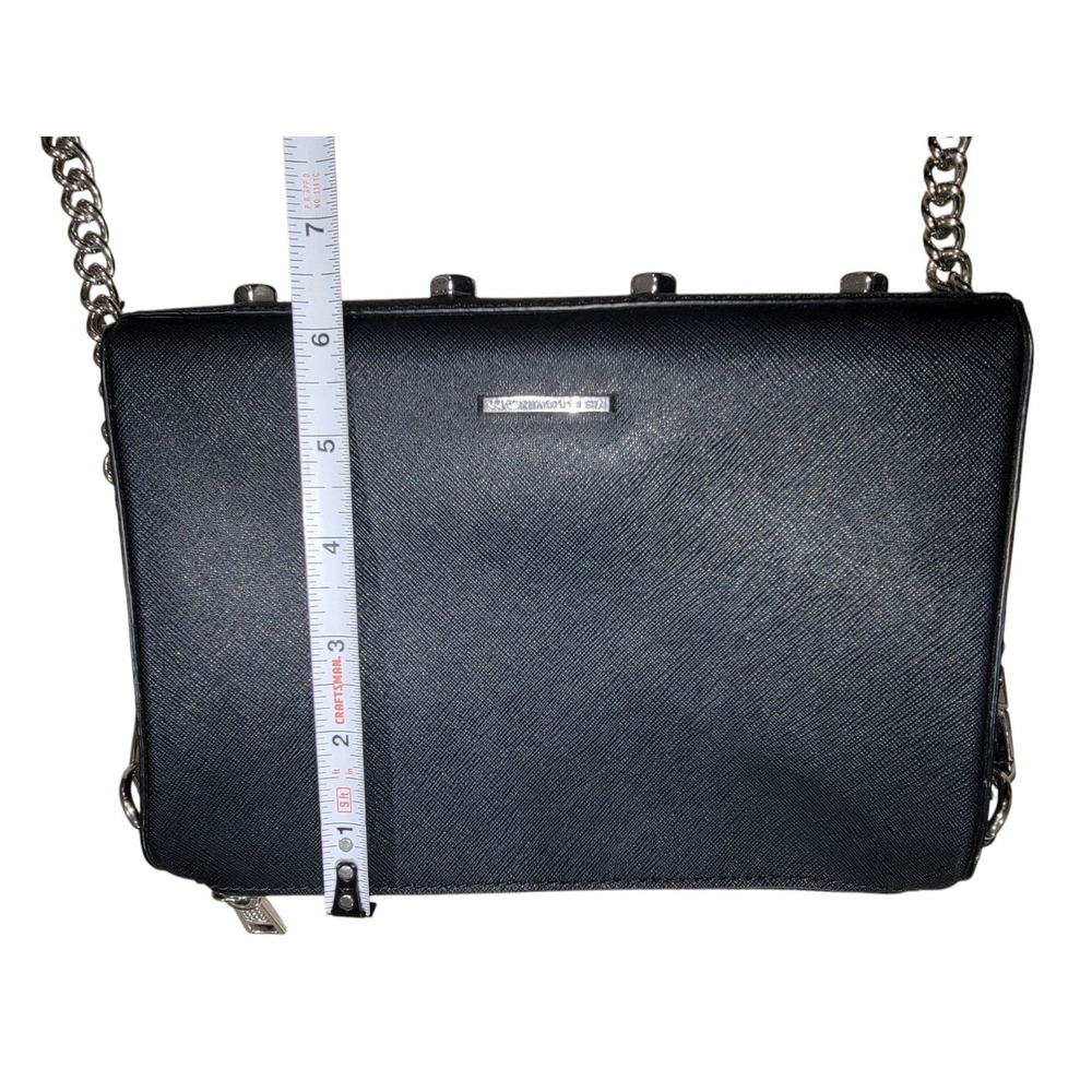 REBECCA‎ MINKOFF Avery Saffiano Leather Chain Strap Crossbody Purse Black - Picture 16 of 16